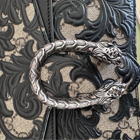 Authentic Gucci Dionysus GG Supreme Arabesque Chain Shoulder Bag Navy Blue - Picture 7 of 13